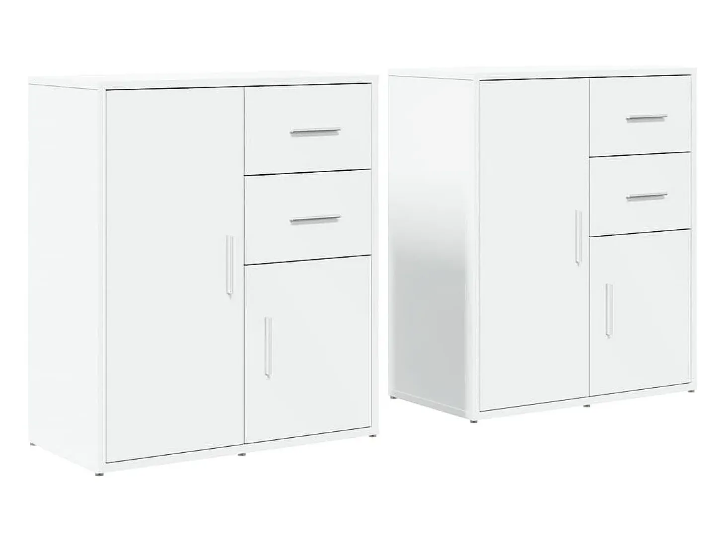Aparadores 2 piezas blanco 60x31x70 cm madera de ingeniería