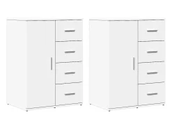 Aparadores 2 piezas blanco 59x39x80 cm madera de ingeniería
