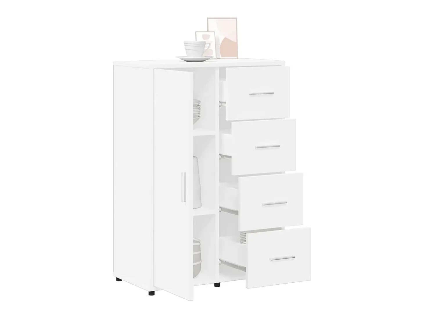 Aparadores 2 piezas blanco 60x31x84 cm madera de ingeniería