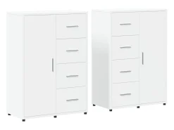 Aparadores 2 piezas blanco 60x31x84 cm madera de ingeniería