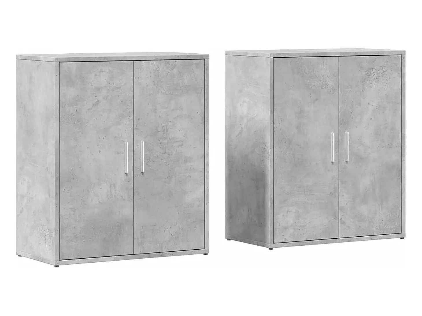 Aparadores 2 piezas gris hormigón 60x31x70 cm madera de ingeniería