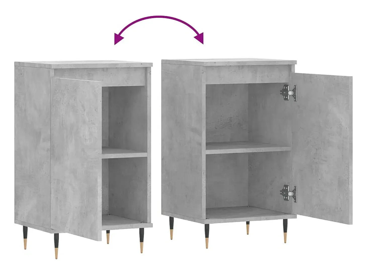 Aparadores 2 piezas gris hormigón 40x35x70 cm madera de ingeniería