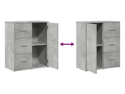 Aparadores 2 piezas gris sonoma 60x31x70 cm madera de ingeniería