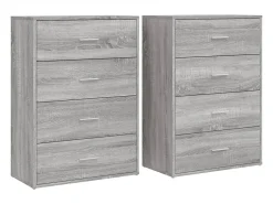Aparadores 2 piezas gris sonoma 60x31x84 cm madera de ingeniería