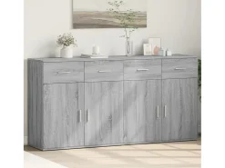 Aparadores 2 piezas gris sonoma 79x38x80 cm madera de ingeniería