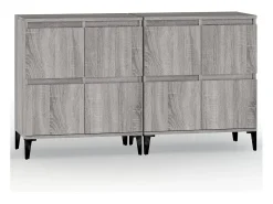 Aparadores 2 piezas gris sonoma 60x35x70 cm madera de ingeniería