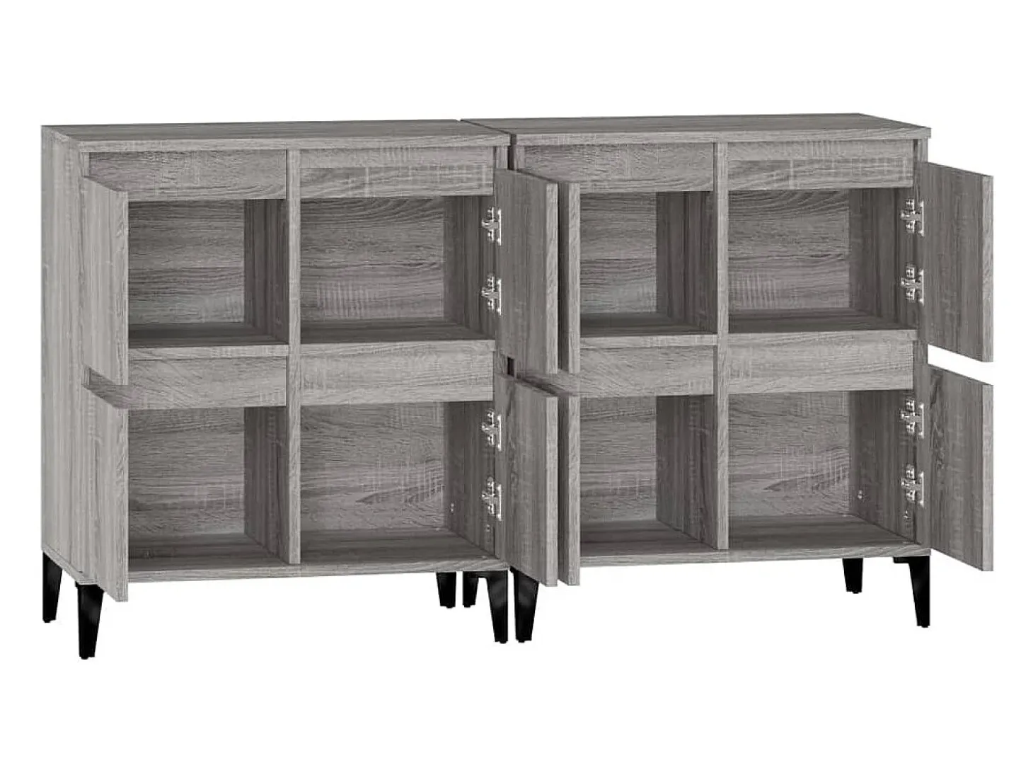 Aparadores 2 piezas gris sonoma 60x35x70 cm madera de ingeniería