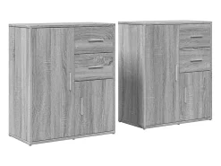 Aparadores 2 piezas gris sonoma 60x31x70 cm madera de ingeniería