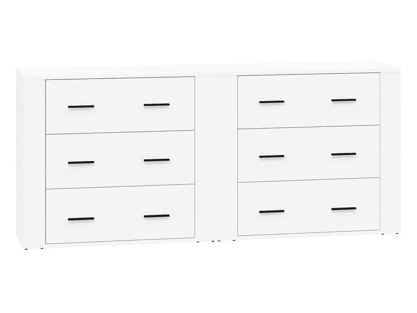 Aparadores 2 piezas madera contrachapada blanco