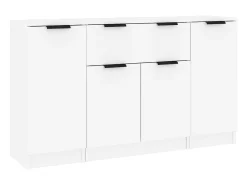 Aparadores 3 piezas madera contrachapada blanco ES14805