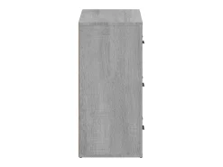 Aparadores 2 piezas madera contrachapada gris Sonoma