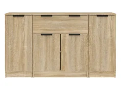Aparadores 3 piezas madera contrachapada color roble sonoma