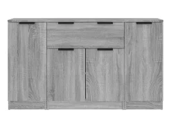 Aparadores 3 piezas madera contrachapada gris Sonoma ES77251