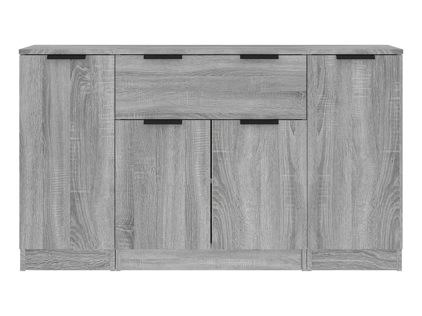 Aparadores 3 piezas madera contrachapada gris Sonoma ES77251
