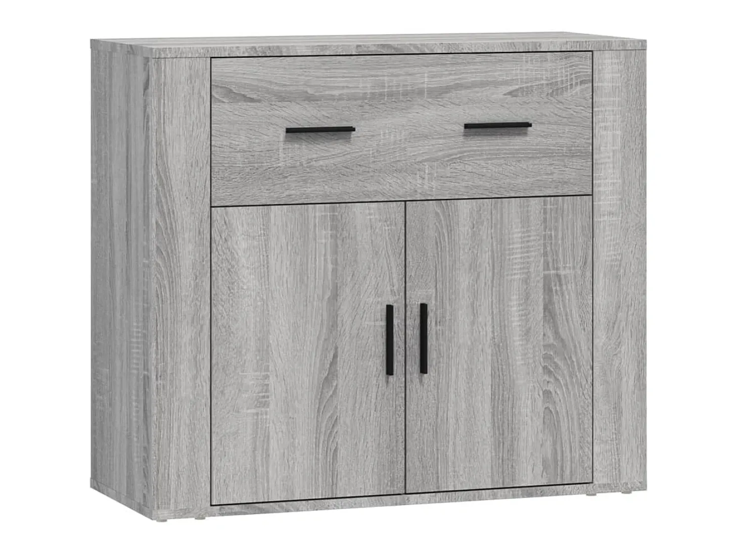 Aparadores 3 piezas madera contrachapada gris Sonoma