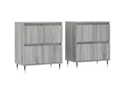 Aparadores 2 piezas madera contrachapada gris Sonoma ES96949