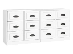 Aparadores 2 piezas madera contrachapada blanco