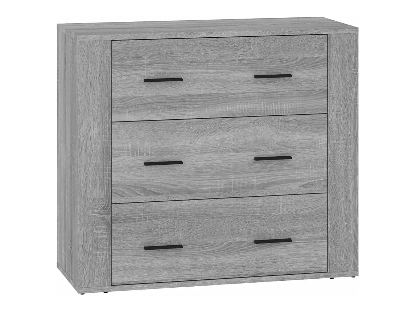 Aparadores 3 piezas madera contrachapada gris Sonoma