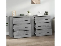 Aparadores 2 piezas madera contrachapada gris Sonoma ES50176