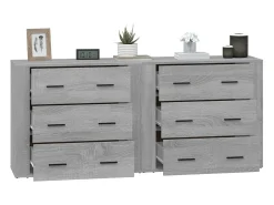 Aparadores 2 piezas madera contrachapada gris Sonoma ES50176