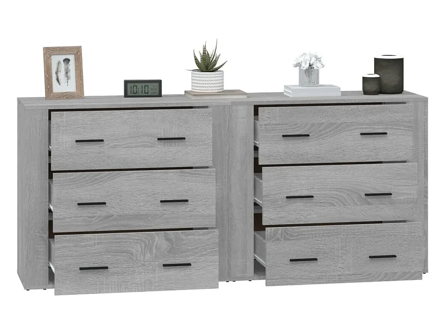 Aparadores 2 piezas madera contrachapada gris Sonoma ES50176