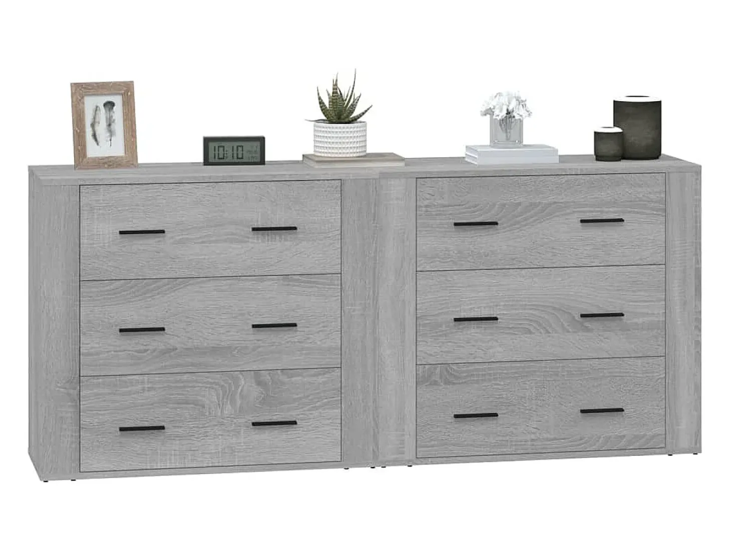 Aparadores 2 piezas madera contrachapada gris Sonoma ES50176