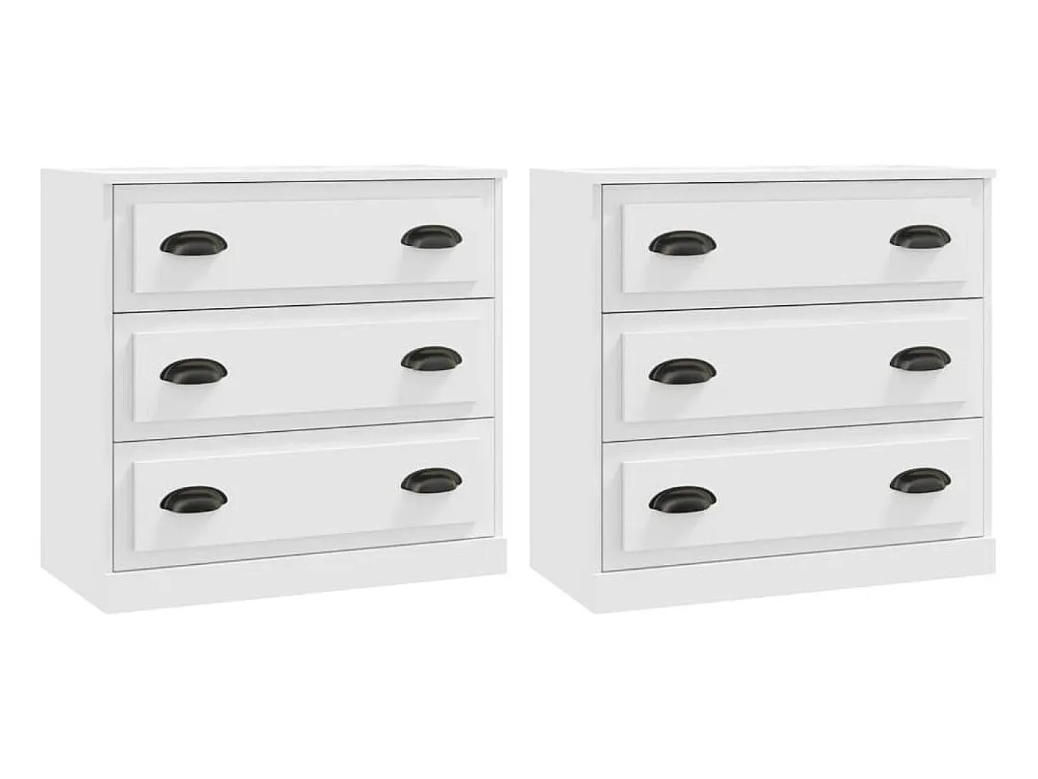 Aparadores 2 piezas madera contrachapada blanco ES60997