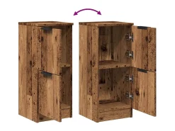 Aparadores 2 piezas madera vieja 30x30x70 cm madera de ingeniería