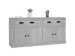 Aparadores 2 piezas madera contrachapada gris Sonoma ES78552