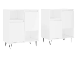 Aparadores 2 piezas madera contrachapada blanco