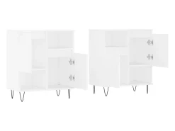 Aparadores 2 piezas madera contrachapada blanco