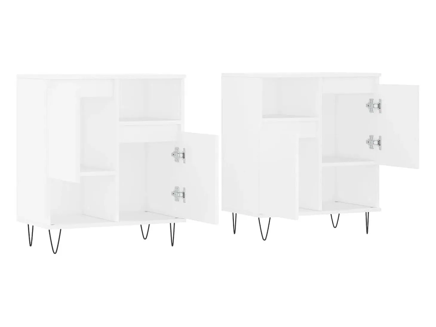 Aparadores 2 piezas madera contrachapada blanco