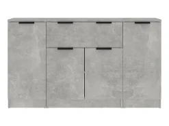 Aparadores 3 piezas madera contrachapada gris cemento ES56540
