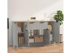 Aparadores 3 piezas madera contrachapada gris cemento ES56540