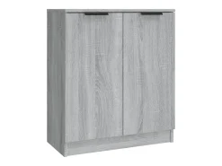 Aparadores 3 piezas madera contrachapada gris Sonoma