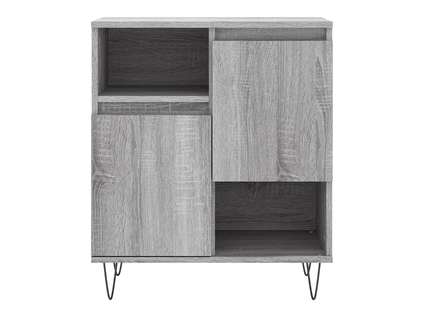 Aparadores 3 piezas madera contrachapada gris Sonoma