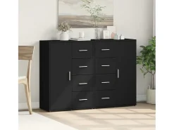 Aparadores 2 piezas negro 60x31x84 cm madera de ingeniería