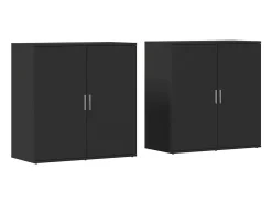 Aparadores 2 piezas negro 79x38x80 cm madera de ingeniería