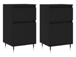 Aparadores 2 piezas negro 40x35x70 cm madera de ingeniería
