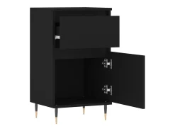 Aparadores 2 piezas negro 40x35x70 cm madera de ingeniería
