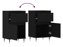 Aparadores 2 piezas negro 40x35x70 cm madera de ingeniería