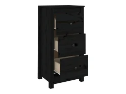 Aparadores 2 piezas negro 40x35x80 cm madera maciza de pino