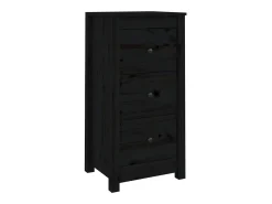 Aparadores 2 piezas negro 40x35x80 cm madera maciza de pino