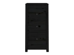 Aparadores 2 piezas negro 40x35x80 cm madera maciza de pino