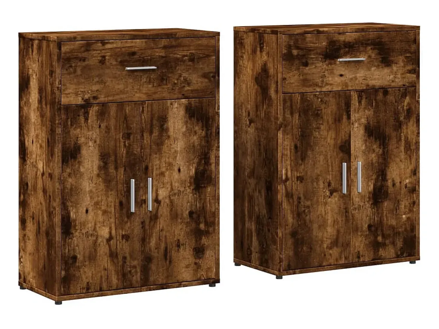Aparadores 2 piezas roble ahumado 60x30x84 cm madera de ingeniería