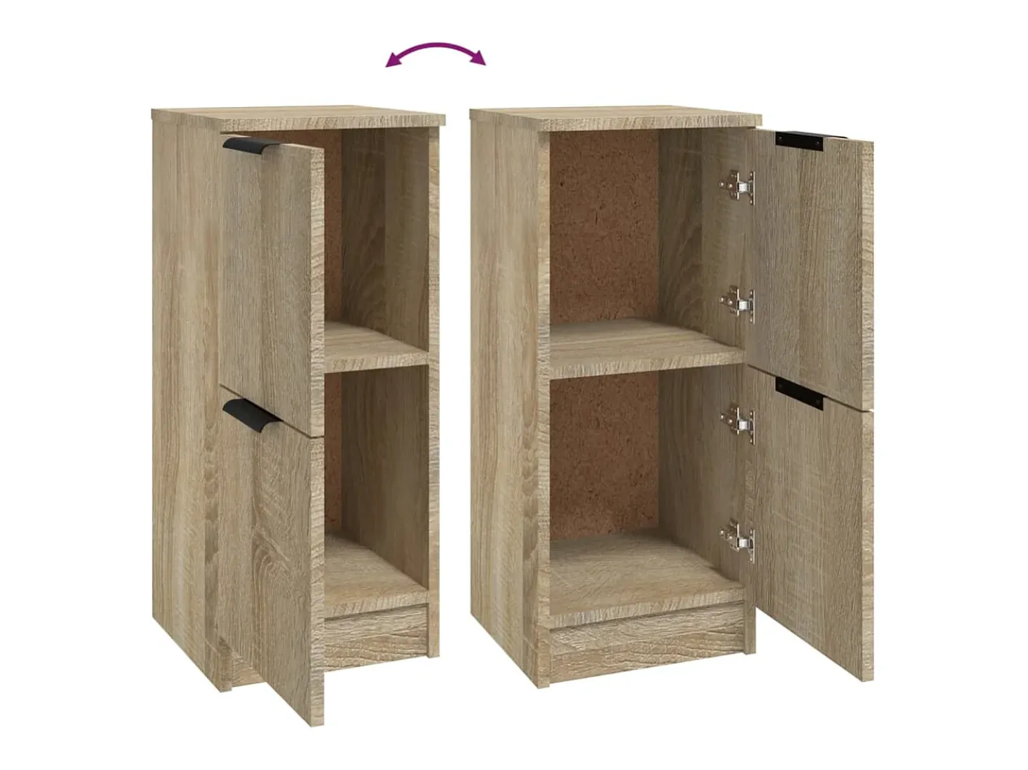 Aparadores 2 piezas Roble Sonoma 30x30x70 cm Madera de ingeniería