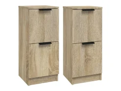 Aparadores 2 piezas Roble Sonoma 30x30x70 cm Madera de ingeniería