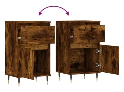 Aparadores 2 piezas roble ahumado 40x35x70 cm madera de ingeniería