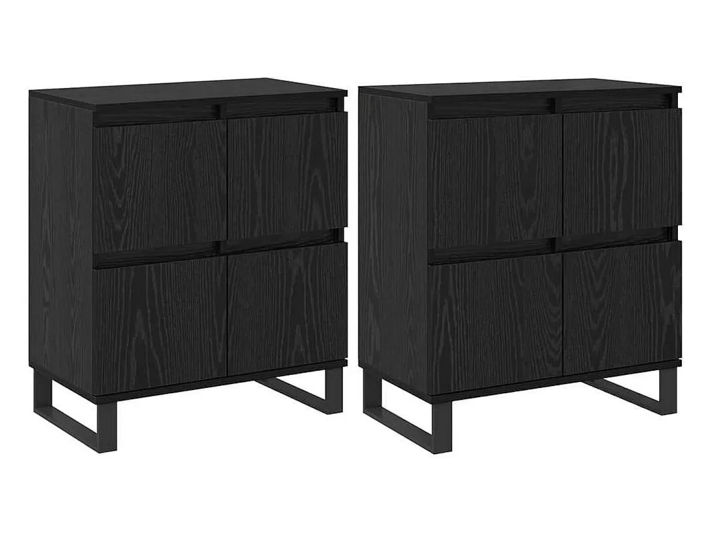 Aparadores 2 piezas Roble negro 120 x 35 x 70 cm Madera de ingeniería