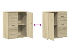 Aparadores 2 piezas roble sonoma 60x31x70 cm madera de ingeniería